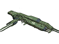The large boom on the starboard side seems to have been removed in the game version.