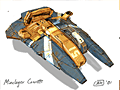 This seems to be a design for a Minelayer Corvette that was eventually used as the Hiigaran Fighter A
